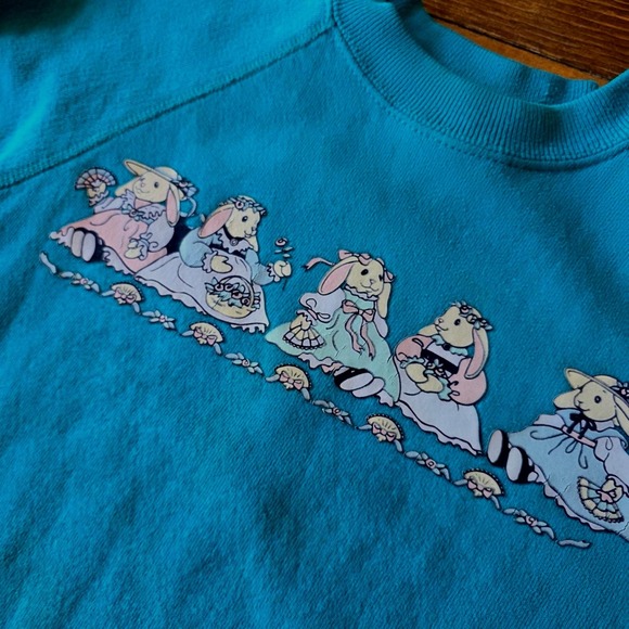 Sturdy Sweats by Lee Tops - Sturdy Sweats by Lee‎ small Vintage Bunny Rabbit Graphic Crewneck Sweatshirt